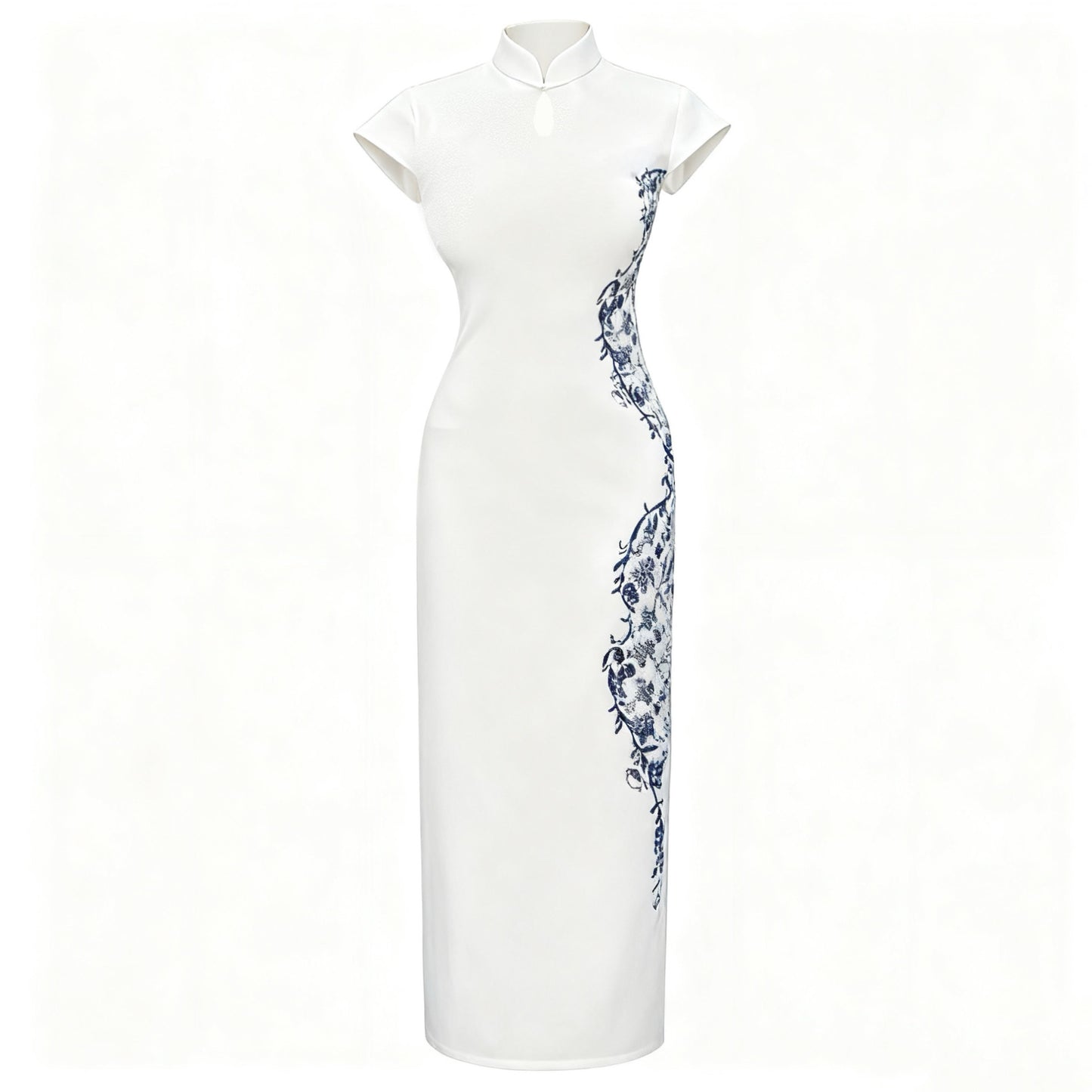 The Celestial Qipao | Modern Cheongsam Dress | Indigo Artistry