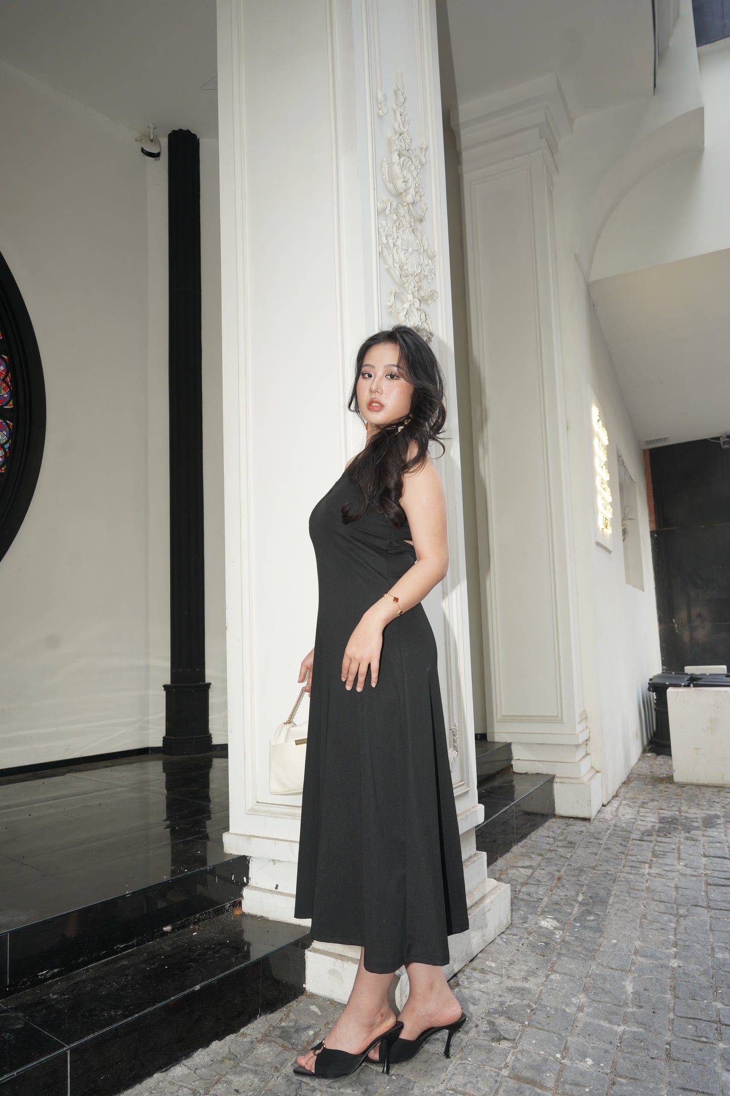 The Starlight Sheath | Black Beaded Back Dress | Elegant Sparkle