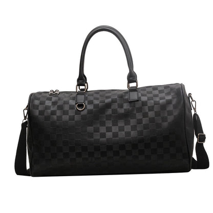 The Navigator Bag | Checkered PU Duffel | Retro Travel