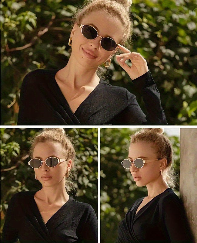Retro Oval Metal Sunglasses | UV400 Protection | Lightweight Luxury