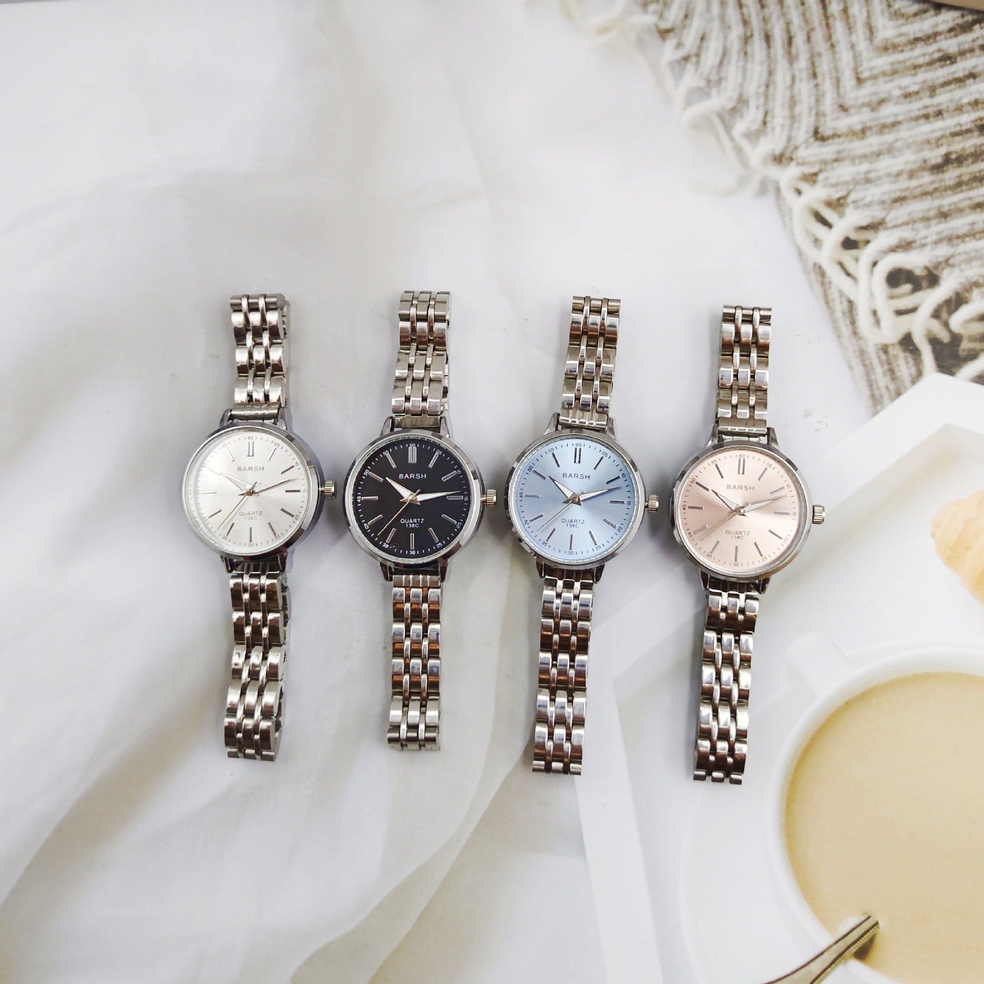 Minimalist Quartz Watch | Multi-Color Dial | Stainless Steel Strap