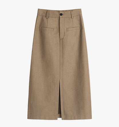 The Global Midi Skirt | High-Waisted with Slit | Versatile Elegance