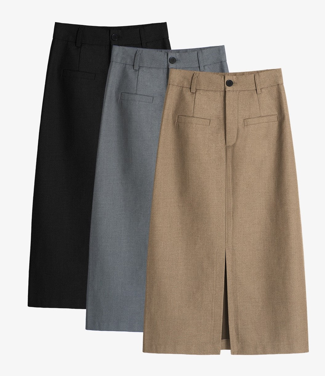 The Versatility Midi Skirt | Elegant High-Waisted Skirt with Slit