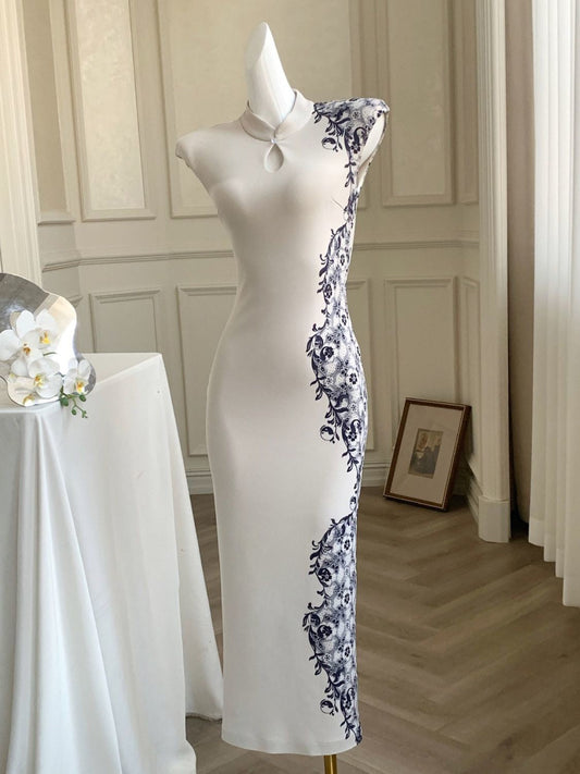 The Celestial Qipao | Modern Cheongsam Dress | Indigo Artistry