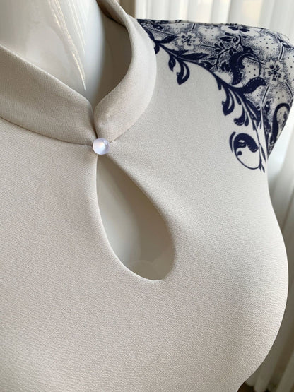 The Celestial Qipao | Modern Cheongsam Dress | Indigo Artistry