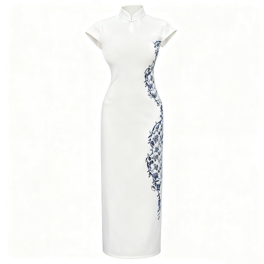 The Celestial Qipao | Modern Cheongsam Dress | Indigo Artistry