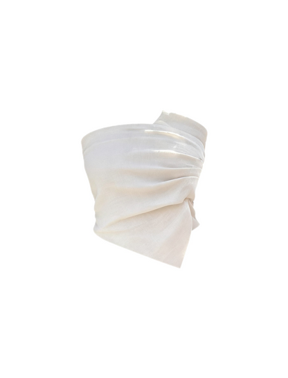 The Sahara Shell | Strapless Beige Top | Essential Crop