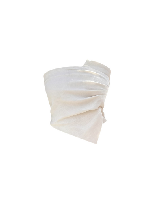 The Sahara Shell | Strapless Beige Top | Essential Crop