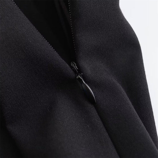 The New Moon Dress | Strappy Black Midi | Essential Elegance