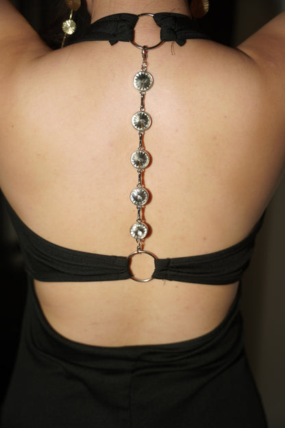 The Starlight Sheath | Black Beaded Back Dress | Elegant Sparkle